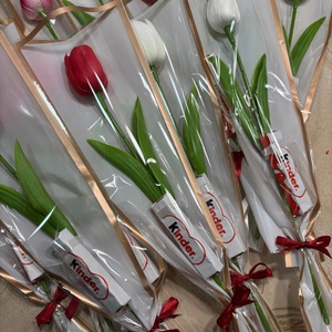 Nőnapra élethű tulipán csokival, Otthon & Életmód, Dekoráció, Virágdísz és tartó, Szálas virág, Virágok, , MESKA