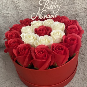 Szappanvirág box, Otthon & Életmód, Dekoráció, Virágdísz és tartó, Virágbox, Virágok, , MESKA