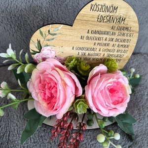 Édesanyámnak fa szív virággal díszítve, , , MESKA