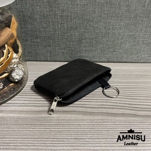 Gyűrt fekete egy cipzáras kulcstartó A8019 - táska & tok - kulcstartó & táskadísz - kulcstartó - Meska.hu