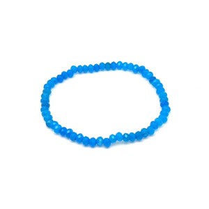 Achát fazettált korong karkötő királykék 43 mm, Ékszer, Karkötő, Ásványkarkötő, , MESKA