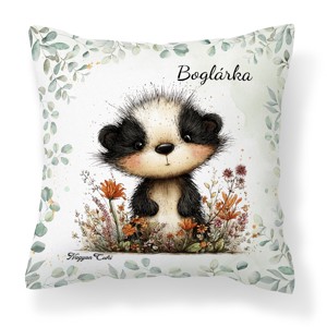 Névvel kérhető - Az éjszakák vándora, édes kis borz mintás párna, Otthon & Életmód, Lakástextil, Párna & Párnahuzat, Díszpárna (belsővel együtt), , MESKA