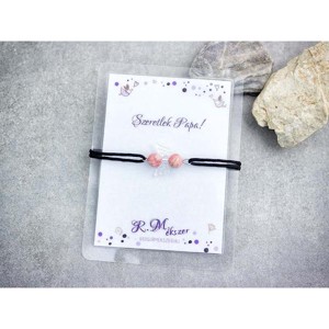 Szeretlek Papa rodokrozit angyal karkötő, Ékszer, Karkötő, Karkötő medállal, , MESKA