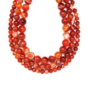 Karneol sávos golyó 10mm  ékszerkészítő alapanyag (füzér), Kellékek & szerszámok, Ásvány alapanyag, Ásványfüzér, , MESKA