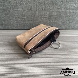 Koptatott barna kettő cipzáras kulcstartó B9010 - táska & tok - kulcstartó & táskadísz - kulcstartó - Meska.hu