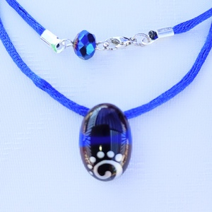Kék üvegnyaklánc - ékszer - nyaklánc - medálos nyaklánc - Meska.hu