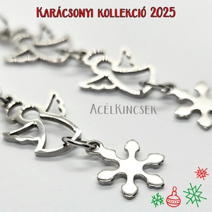 Hóangyal lógós acél fülbevaló ezüstszürke színben - ékszer - fülbevaló - lógó fülbevaló - Meska.hu