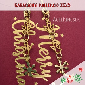 Hóangyal lógós acél fülbevaló arany színben - ékszer - fülbevaló - lógó fülbevaló - Meska.hu