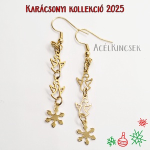 Hóangyal lógós acél fülbevaló arany színben, Ékszer, Fülbevaló, Lógó fülbevaló, Ékszerkészítés, MESKA