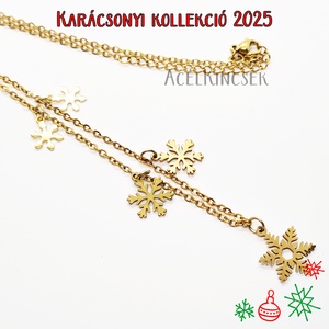 Hópelyhek tánca � aranyozott nyaklánc - ékszer - nyaklánc - medálos nyaklánc - Meska.hu