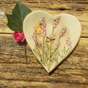  Levendulás szappantartó, Otthon & Életmód, Fürdőszoba, Szappantartó, Kerámia, MESKA