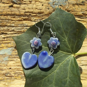 Virágos fülbevaló - ékszer - fülbevaló - lógó fülbevaló - Meska.hu