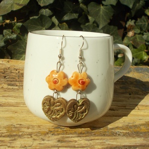 Méhecskés fülbevaló, Ékszer, Fülbevaló, Lógó fülbevaló, Ékszerkészítés, Kerámia, MESKA