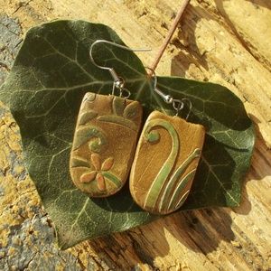 Antikolt fülbevaló - ékszer - fülbevaló - lógó fülbevaló - Meska.hu