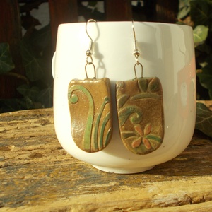 Antikolt fülbevaló - ékszer - fülbevaló - lógó fülbevaló - Meska.hu