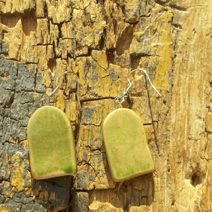 Antikolt zöld fülbevaló - ékszer - fülbevaló - lógó fülbevaló - Meska.hu