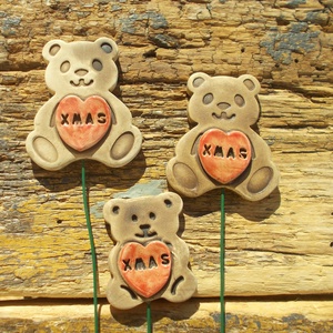 Macik, Karácsony, Karácsonyi lakásdekoráció, Karácsonyfadíszek, Kerámia, MESKA