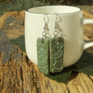 Antikolt zöld fülbevaló - Meska.hu