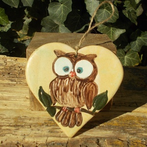 Baglyos falikép, Otthon & Életmód, Dekoráció, Kép & Falikép, Táblakép, Kerámia, MESKA