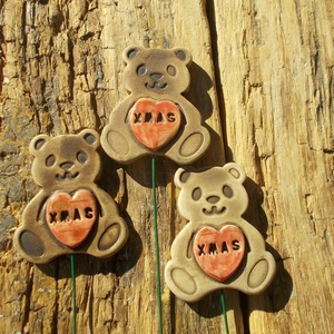 Macik, Karácsony, Karácsonyi lakásdekoráció, Karácsonyfadíszek, Kerámia, MESKA