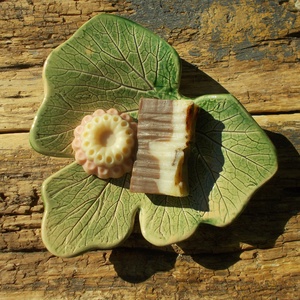 Szappantartó levél mintával. - otthon & életmód - fürdőszoba - szappantartó - Meska.hu