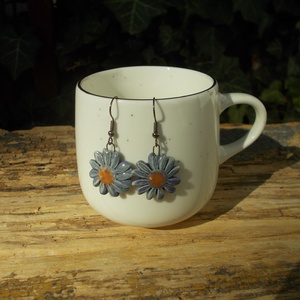 Virág fülbevaló, Ékszer, Fülbevaló, Lógó fülbevaló, Ékszerkészítés, Kerámia, MESKA