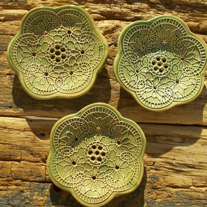 3 db Tenyérnyi szappantartó - otthon & életmód - fürdőszoba - szappantartó - Meska.hu