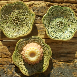 3 db Tenyérnyi szappantartó - otthon & életmód - fürdőszoba - szappantartó - Meska.hu