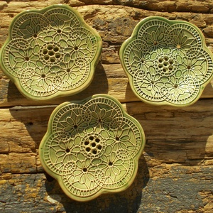 3 db Tenyérnyi szappantartó, Otthon & Életmód, Fürdőszoba, Szappantartó, Kerámia, MESKA