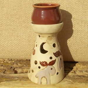 Párologtató rénszarvasokkal, Otthon & Életmód, Gyertya, illat, aroma, Mécses és mécsestartó, Agyagozás, MESKA