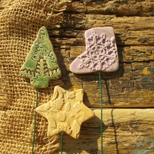 Tűzhetö díszek, Karácsony, Karácsonyi lakásdekoráció, Karácsonyfadíszek, Kerámia, MESKA