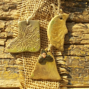 3 db mázas karácsonyfadísz  - Meska.hu