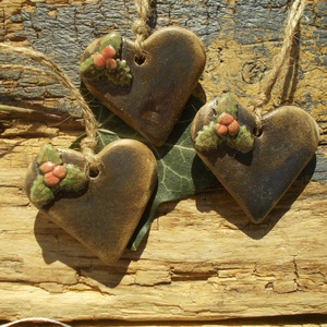 3 db mázas karácsonyfadísz , Karácsony, Karácsonyi lakásdekoráció, Karácsonyfadíszek, Kerámia, MESKA