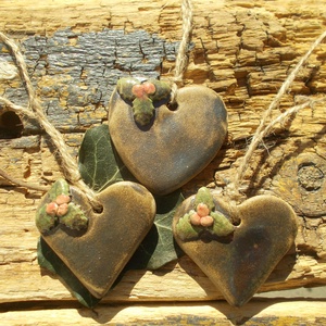 3 db mázas karácsonyfadísz , Karácsony, Karácsonyi lakásdekoráció, Karácsonyfadíszek, Kerámia, MESKA