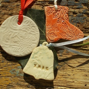 3 db mázas karácsonyfadísz  - Meska.hu