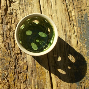 Antikolt zöld színű  mécsestartó - otthon & életmód - gyertya, illat, aroma - mécses és mécsestartó - Meska.hu