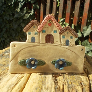 Virágos törölközőakasztó , Otthon & Életmód, Dekoráció, Fali és függő dekoráció, Fali kulcstartó, Kerámia, MESKA