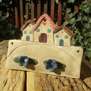 Virágos törölközőakasztó  - otthon & életmód - dekoráció - fali és függő dekoráció - fali kulcstartó - Meska.hu