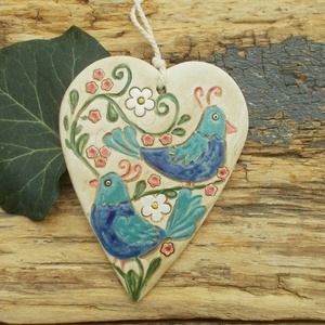 Madárkák, falikép, Otthon & Életmód, Dekoráció, Kép & Falikép, Táblakép, Kerámia, MESKA