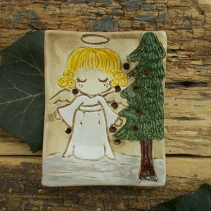 Angyalkás  szappantartó, Otthon & Életmód, Fürdőszoba, Szappantartó, Kerámia, MESKA