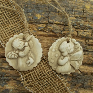 2 db Vintage karácsonyfadísz. , Karácsony, Karácsonyi lakásdekoráció, Karácsonyfadíszek, Kerámia, MESKA