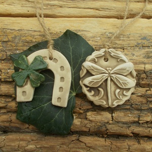 2 db Vintage karácsonyfadísz. , Karácsony, Karácsonyi lakásdekoráció, Karácsonyfadíszek, Kerámia, MESKA