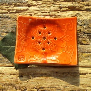 Piros szappantartó - otthon & életmód - fürdőszoba - szappantartó - Meska.hu