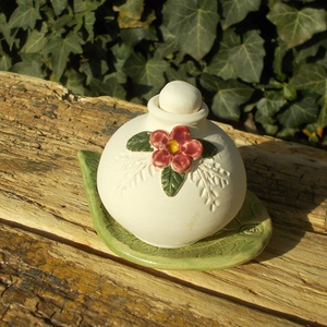 Virágos párologtató szett., Otthon & Életmód, Gyertya, illat, aroma, Párologtató, Kerámia, MESKA