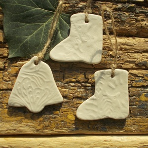 3 db mázas karácsonyfadísz , Karácsony, Karácsonyi lakásdekoráció, Karácsonyfadíszek, Kerámia, MESKA