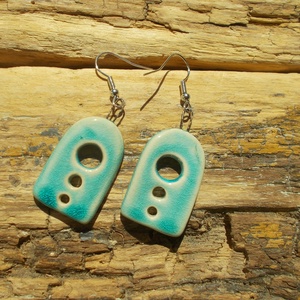 Antikolt türkizfülbevaló - ékszer - fülbevaló - lógó fülbevaló - Meska.hu