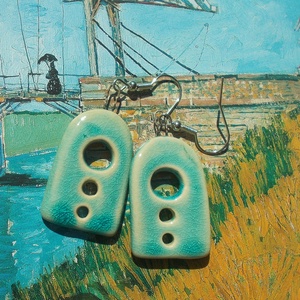 Antikolt türkizfülbevaló - ékszer - fülbevaló - lógó fülbevaló - Meska.hu