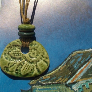 Zöld nyaklánc - ékszer - nyaklánc - medálos nyaklánc - Meska.hu