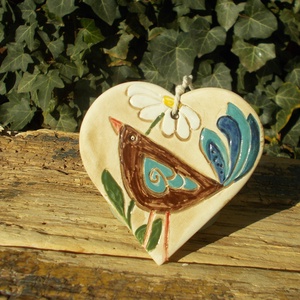 Madárka, falikép, Otthon & Életmód, Dekoráció, Kép & Falikép, Táblakép, Kerámia, MESKA