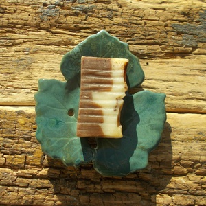 Szappantartó levél mintával. - otthon & életmód - fürdőszoba - szappantartó - Meska.hu